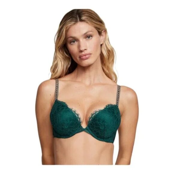 NWT Victoria Secret Green Ivy Lace Bombshell Bra Size: 38C - Picture 3 of 8